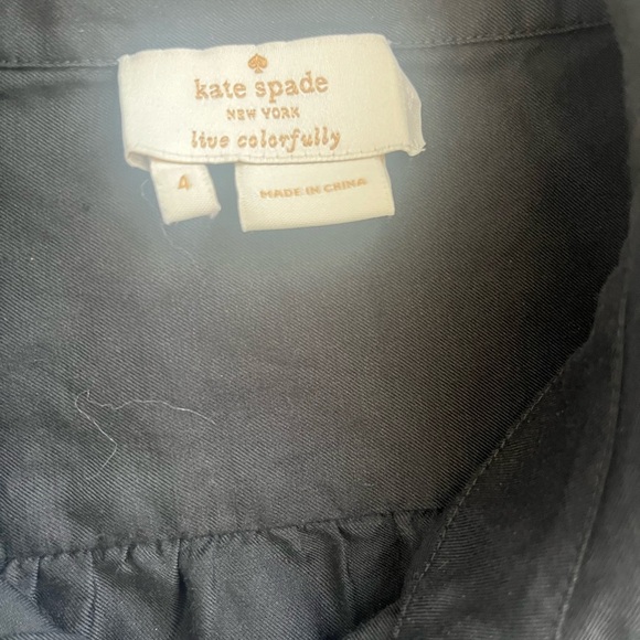 Kate Spade New York Black Silk Blend Button Front Blouse Size 4 - Picture 6 of 6